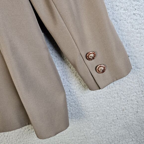 Kasper ASL Taupe Double Breasted Blazer Shawl Collar Size 6 Classic Workwear 90s - Picture 6 of 13